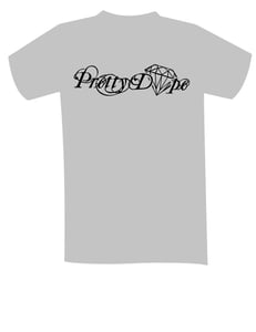 Image of Small Diamond Pretty Dope Logo Gray T-Shirt