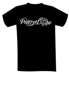 Image of Small Diamond Pretty Dope Logo Black T-Shirt