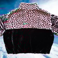 Image 2 of UGG MARLENE SHERPA JACKET ANIMALIA WOMENS SIZE MEDIUM FULL ZIP PINK BLACK NEW