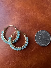 Image 2 of VALKA — Amazonite Swing Hoop Earrings
