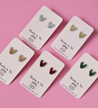 Image 1 of Glitter Reindeer Studs - 578