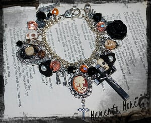 Image of Memento Mori LOADED charm bracelet HUMAN TOOTH skulls macabre gothic victorian