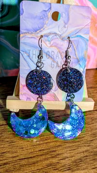 Image 4 of Blue Moon Stacked Dangles (Glowing Goddess)