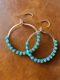 Image 1 of Turquoise (Copper) Hoop Earrings