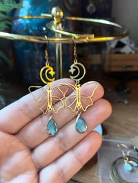 Image 2 of Blue Butterfly Moon & Star Earrings 🦋🌛✨