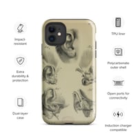 Image 2 of Vintage Book Page Anatomical Illustration Human Ear Tough Case for iPhone®