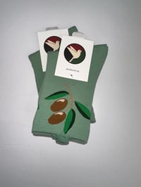Image 3 of Free Palestine Olive Socks (Girls 6-12)