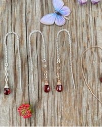 Image 2 of Garnet Threader Earrings