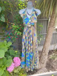 Image 3 of Bianca Frill maxi dress Blue checks