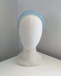 Image 2 of TRIPLE STRAND BEAD AND MESH CROWN : AQUA