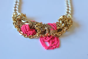 Image of Pink and Ivory Chain Necklace 