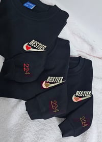 Image 2 of Besties hoodies with 224 OR INITIALS on the sleeves