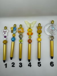 Image 1 of  Yellow Beaded Dual Touchscreen/Ball Point Pens