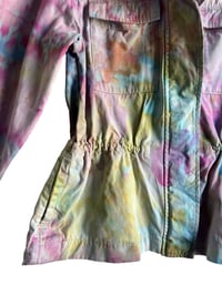 Image 2 of XS Cotton Twill Utility Jacket in Pastel Watercolor Ice Dye