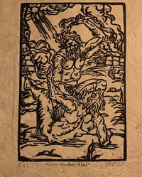 Image 1 of Cain Murders Abel (Linocut)