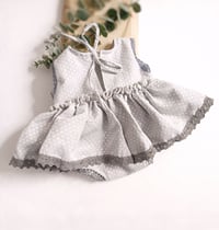 Image 3 of Newborn dress for photo shoots | body-dress | Emma | silver dots | photo props