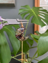 Image 2 of Unakite Gold Moon  Necklace