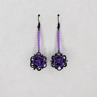 Purple + Black Dodecahedron Earrings