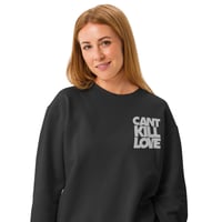 Image 1 of Kill Love #Heartburn Unisex garment-dyed fleece crewneck sweatshirt