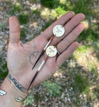 Image 1 of Fuck it earrings with quill 