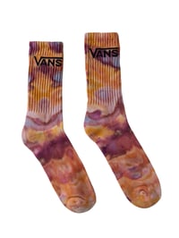 Image 7 of L/XL Adult VANS Hand-Dyed Crew Socks in Solar Flare Ice Dye