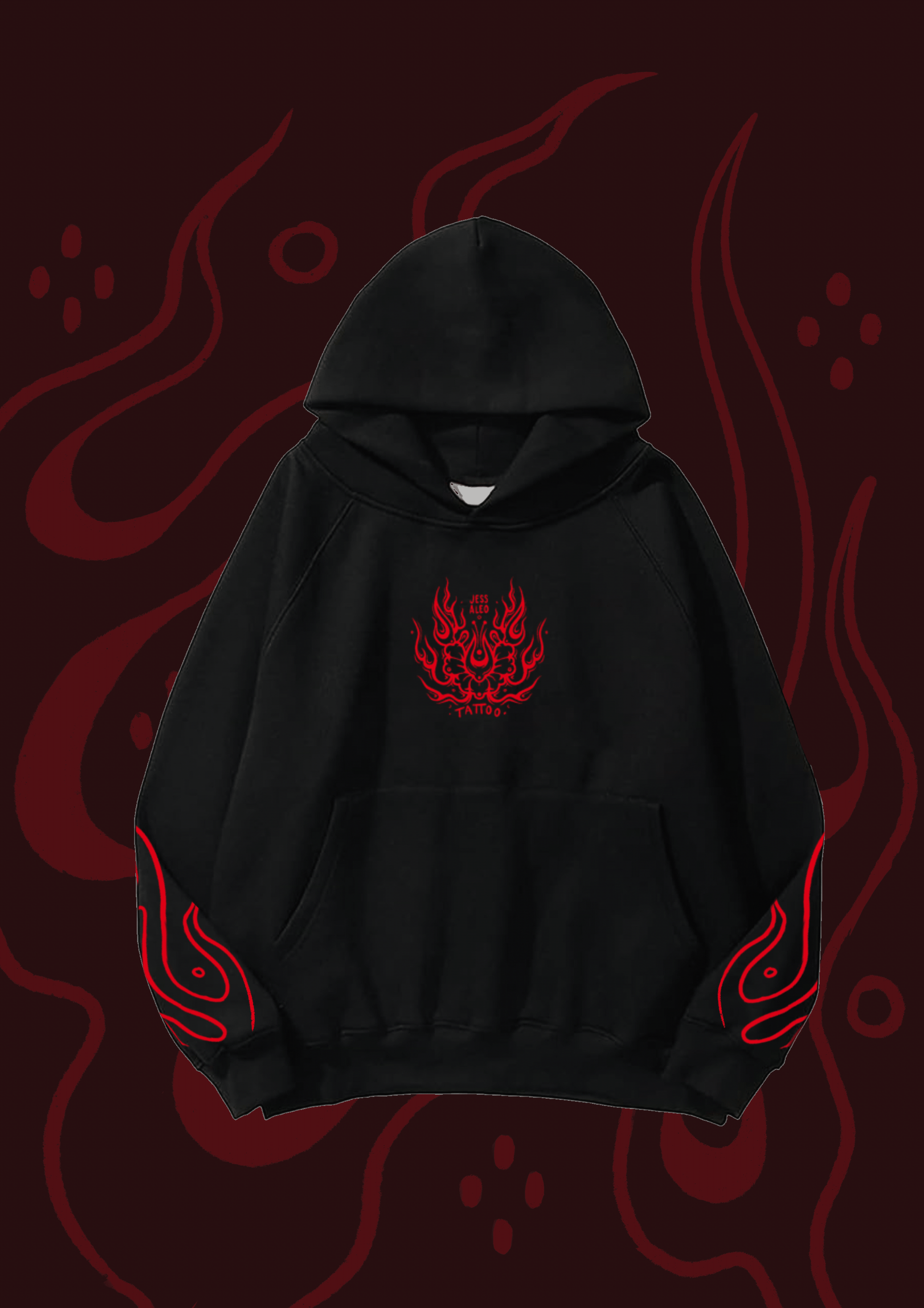 Image of “ALL HEAD, NO HEART” - 1st Edition: Black & Red Hoodie