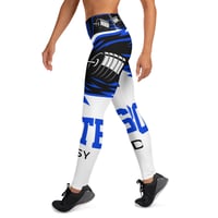 Image 3 of BOSSFITTED Blue and Black AOP Yoga Leggings