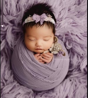 Image of Bow headband, matching lovey pin and bonnet clip