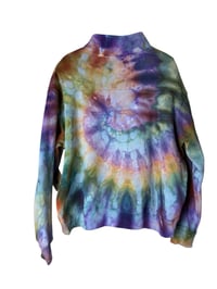 Image 7 of XL Ladies Quarter-Zip Pullover in Autumn Spiral Ice Dye