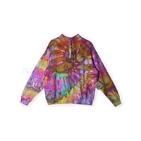 Image 1 of M Ladies Half-Zip Pullover in Bright Spiral Ice Dye