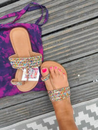 Image 12 of Toe post beaded sandals