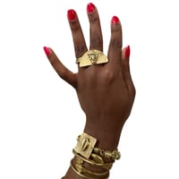 Image 1 of African Mask ring 2 | Brass Ring