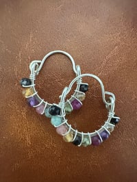 Image 2 of Rainbow Swing Hoop Earrings