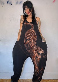 Image 3 of “TIGRESS” BLEACH PAINTED BAGGY ROMPER MUDIUM