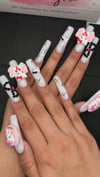 Hello Kitty Charms with Stars Nails