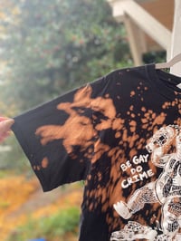 Image 2 of MEDIUM Bleach Dye Be Gay Do Crime Godzilla Crop Top C21
