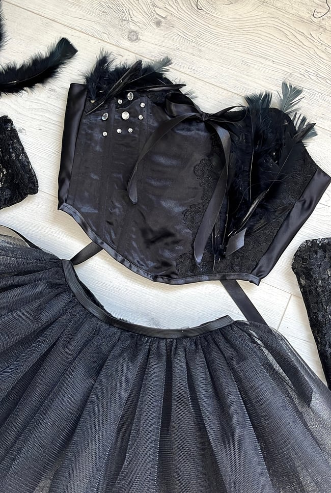 Black Swan inspired fancy dress corset