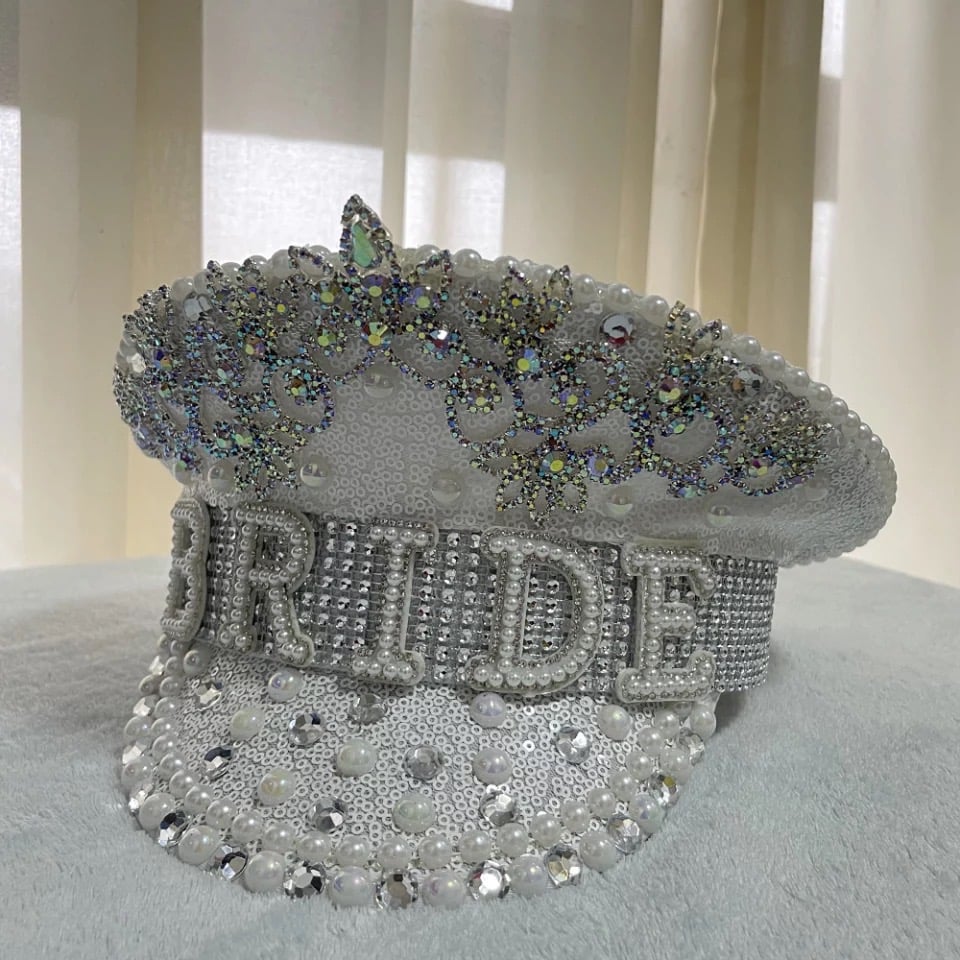 bride diamante hat