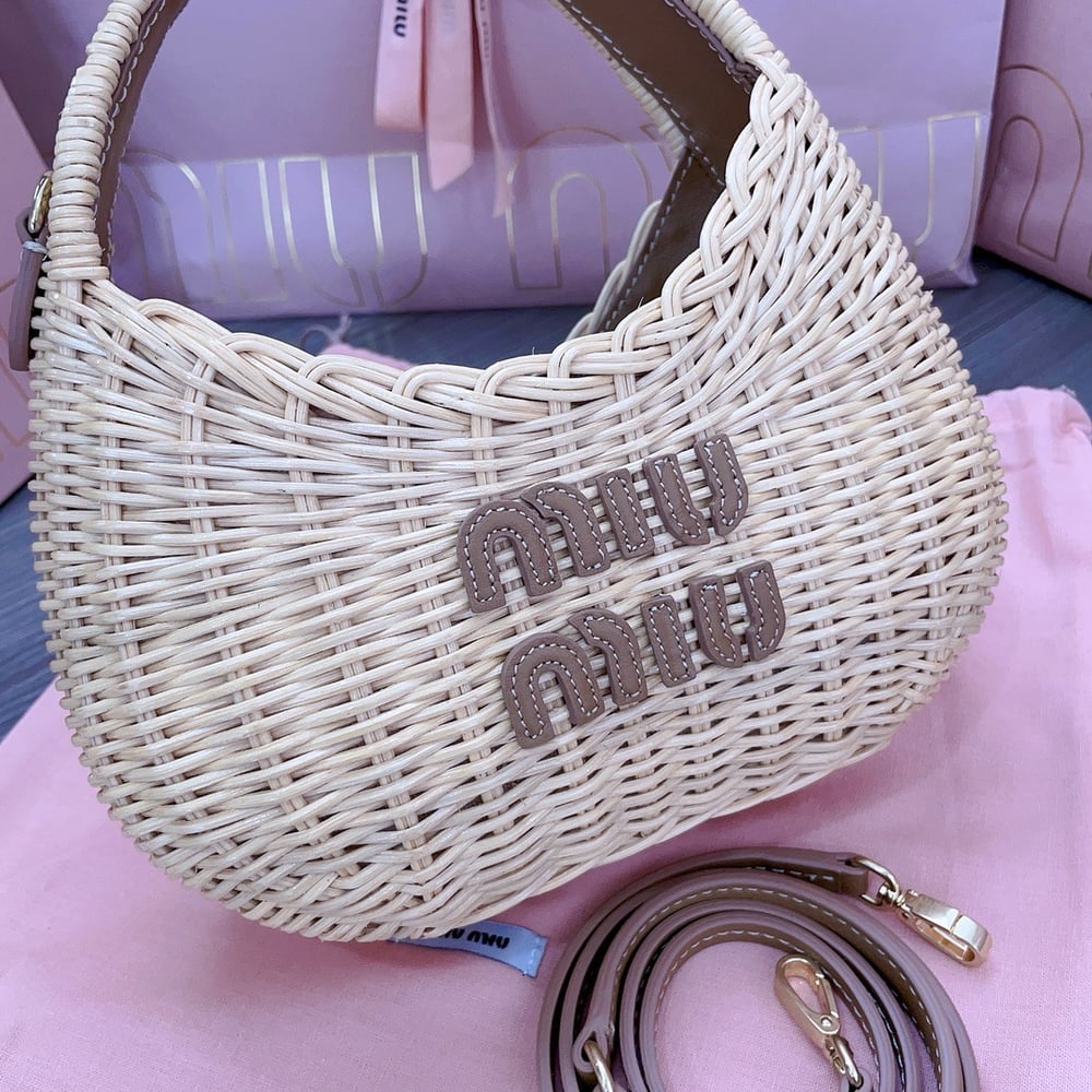 Miumiú Raffia Hobo Bag