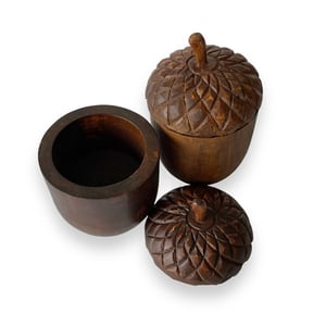 Image of WOODEN ACORN CONTAINER