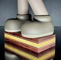 Image 1 of Cherry and Maple Bloc with red, yellow, black and teal veneer