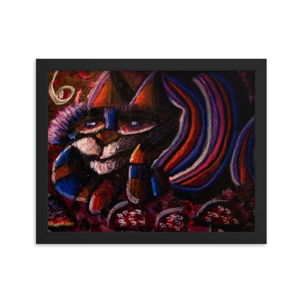 Image of Cursed Cheshire Cat Framed poster