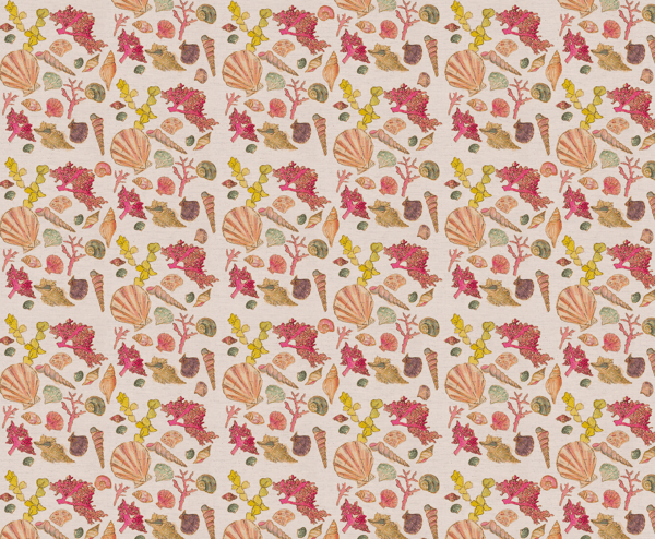 Image of Seashell Cotton Linen Fabric By The Metre