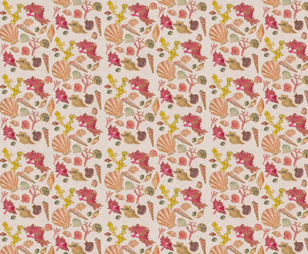 Image of Seashell Cotton Linen Fabric By The Metre