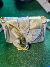 Image 2 of Diana White and Gold Vintage Nas Large Purse