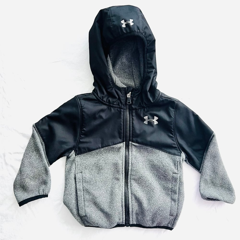 Image of UNDER ARMOR BLACK ZIP-UP HOODIE