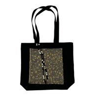 Image 1 of Sac Tapisserie alphabet en noir // Alphabet Tapestry Tote in Black