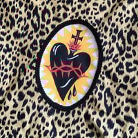 Image 3 of Black  or red Sacred Heart Bag with cheetah cotton fabric
