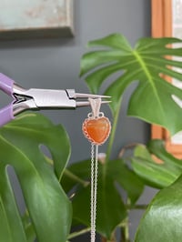 Image 3 of Silver Carnelian  Heart Crystal  Necklace