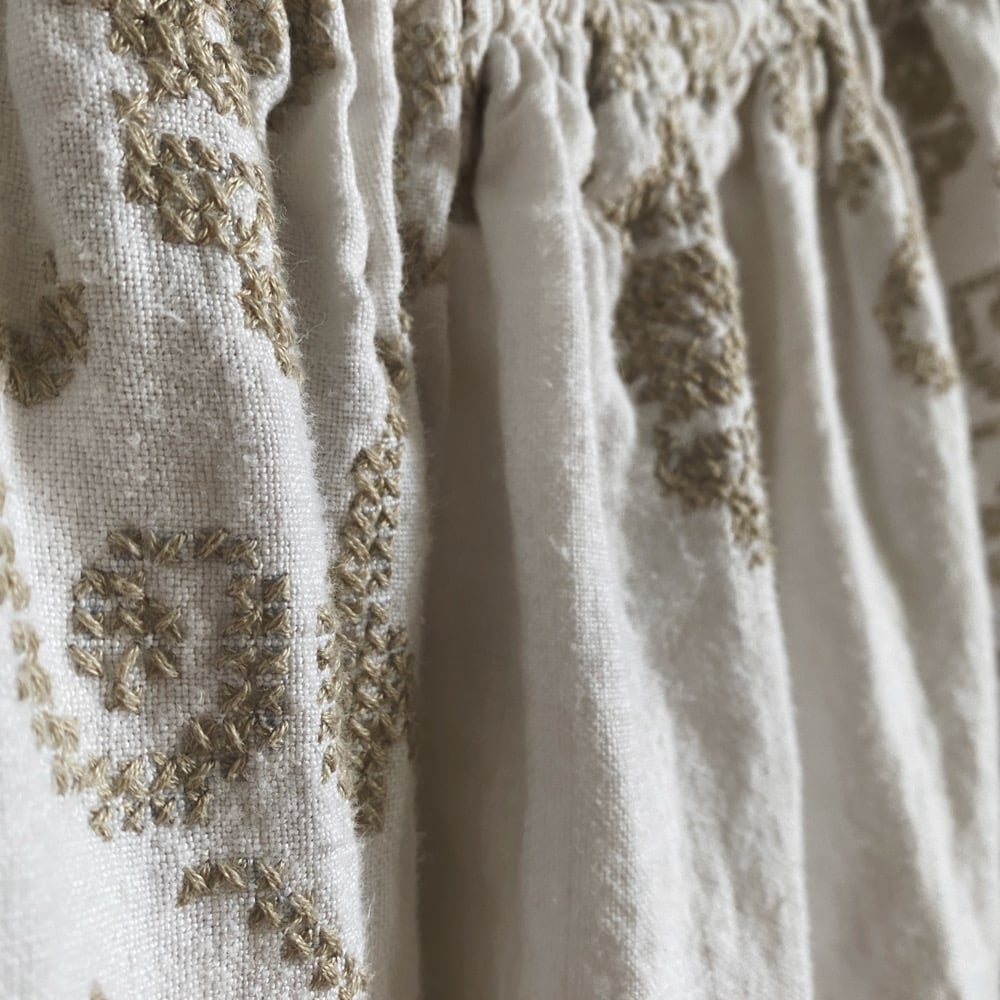 Image of Gathered Garden Tablecloth Granny Dress